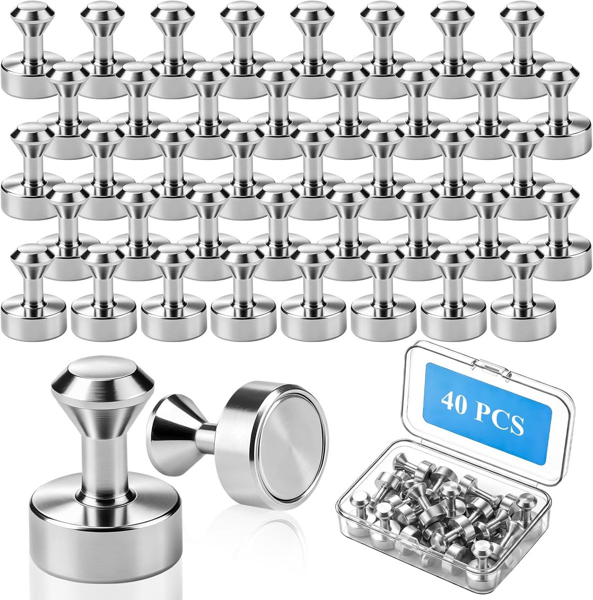 Mini-magneten 40 stuks - sterk 16 × 12 mm - neodymium - ideaal voor magneetbord en koelkast - SnelShoppen