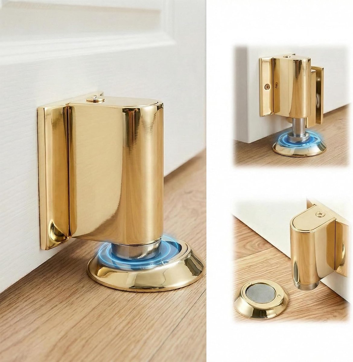 Deurstopper magnetisch - goud - zonder boren - houdt deuren open - SnelShoppen