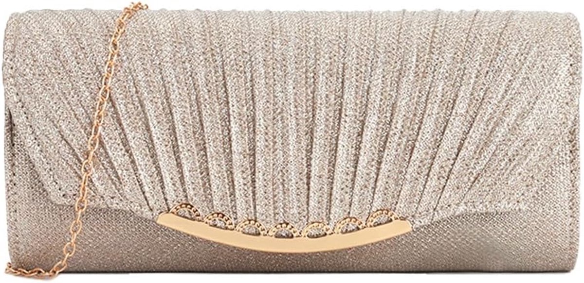 Dames Clutch Elegant Glitter - Avondtas met Verwijderbare Ketting - Perfect voor Bruiloft of Feest - SnelShoppen