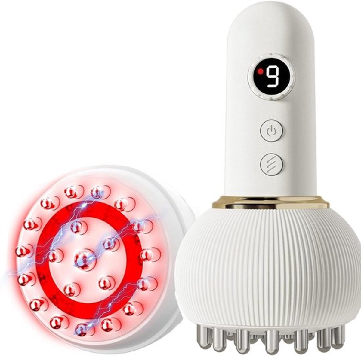 KZQ Lymfedrainage Massageapparaat Met Microstroom Warmte En Licht – Verwijdert Cellulitis En Striae – Voor Benen Buik En Armen – Wit