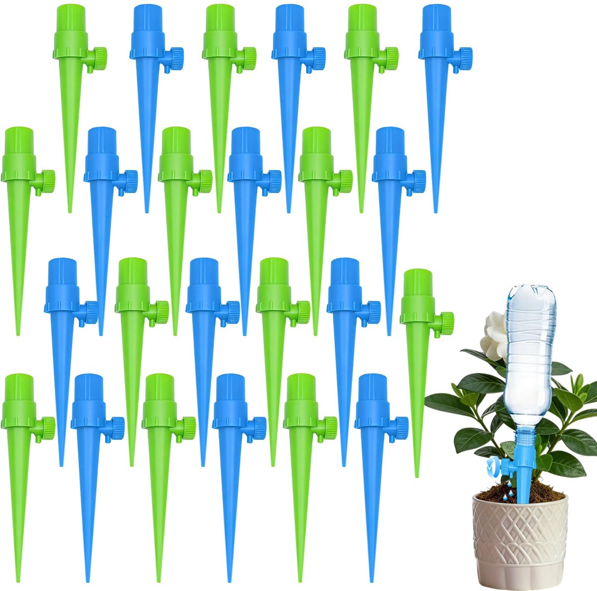 Automatische bewateringsset 24 stuks - instelbaar irrigatiesysteem - planten irrigatie spikes - ShopVlot