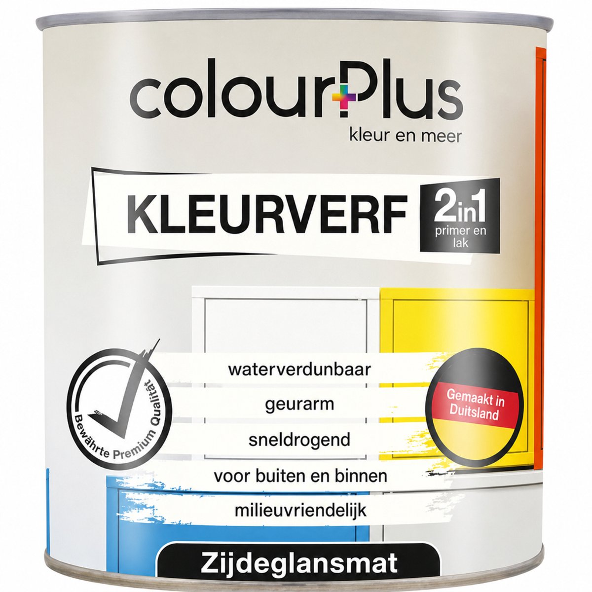 ColourPlus Lakverf - Dekkende Verf - Acrylverf - 2-in-1 - Weerbestendig - Zijdeglans - Vuurrood - 750ml