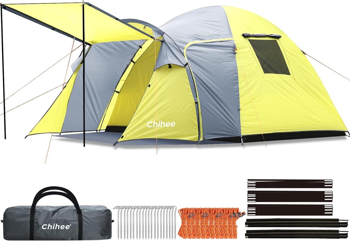Camping Tent 3 Persoons - Dubbele Laag - Ruime Voortent - Ideaal voor Outdoor Activiteiten - ShopVlot