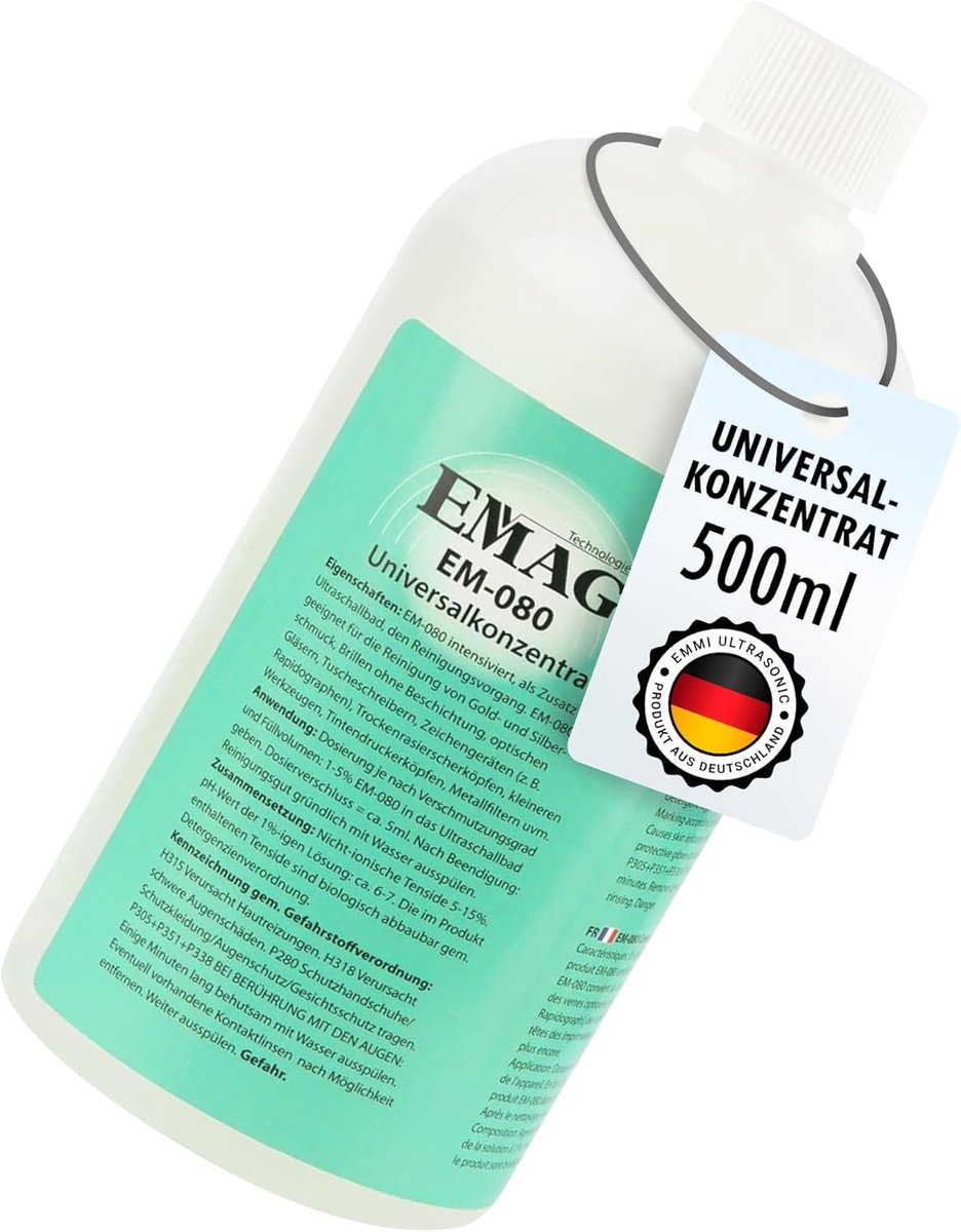 Reinigingsconcentraat 0.5 L - Geschikt voor glas en kunststof - Ultrasonisch reinigen - Verwijdert alle onzuiverheden - ShopVlot