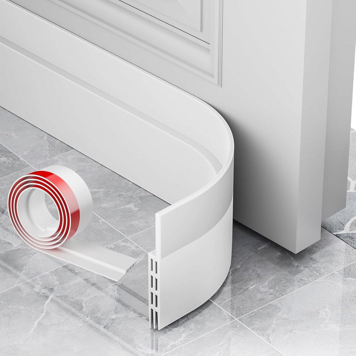 Draught Excluder 100 x 5 cm - Wit - Zelfklevend - Bespaar energie en voorkom koude lucht - ShopVlot