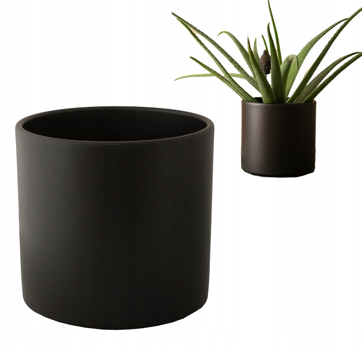 Grote Zwarte Keramische Pot Maria 23cm - Stijlvol en Duurzaam