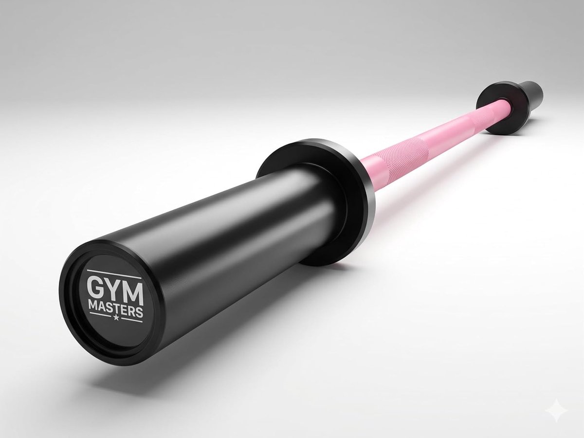 Halterstang 120 cm roze - 50 mm barbell - antislip handgreep - ideaal voor thuisgym - ShopVlot