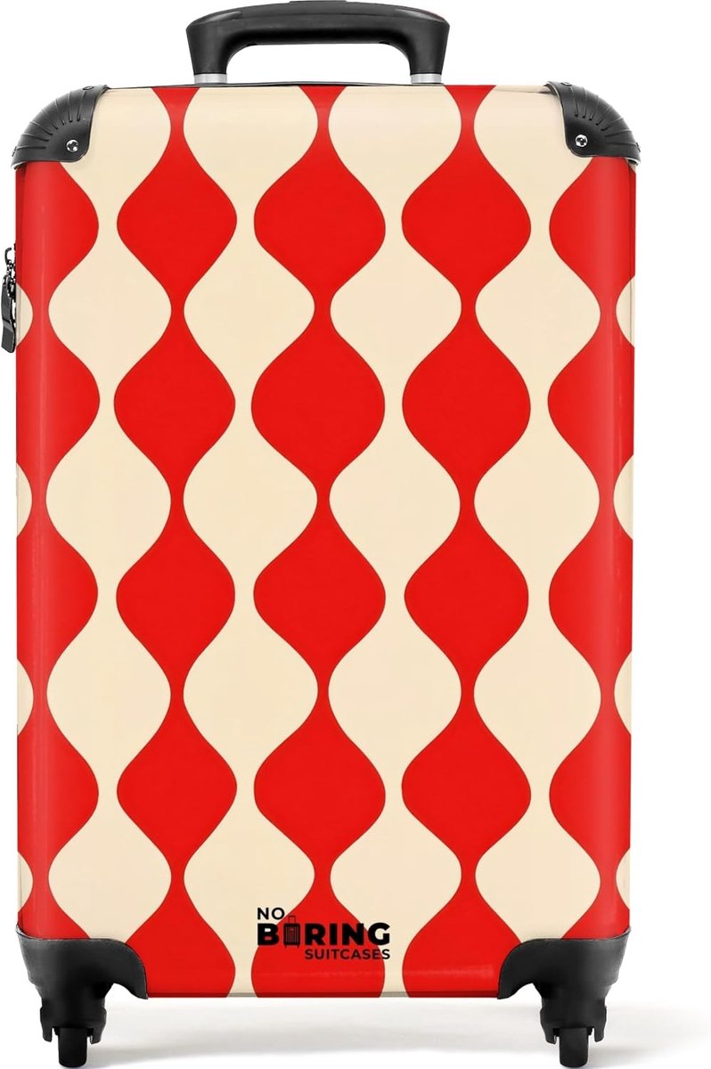 Koffer 55x35x20cm - Golfpatroon - Retro - Lichtgewicht handbagage - ShopVlot