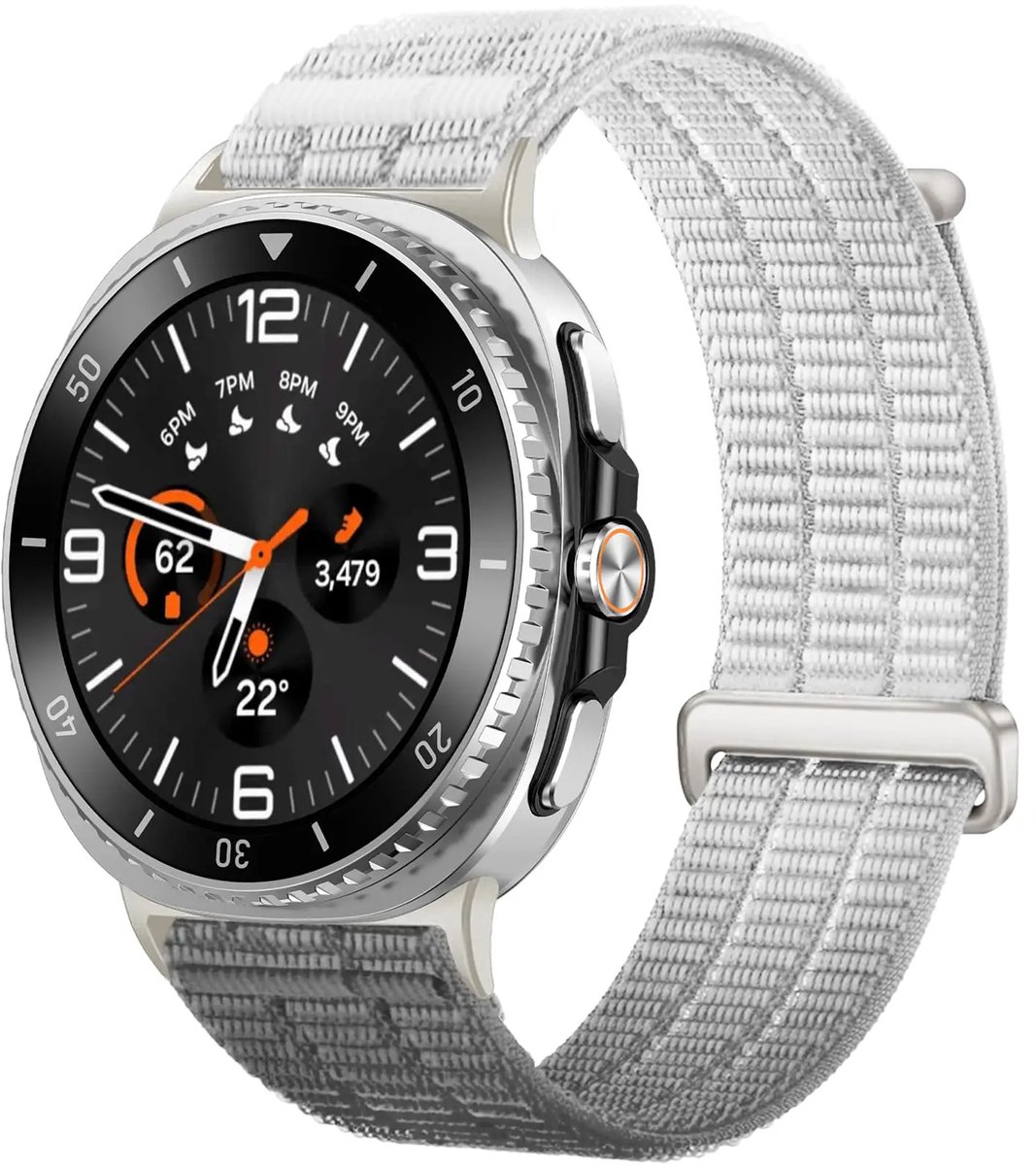 Strap-it Nylon 'Air' bandje geschikt voor Samsung Galaxy Watch 9 (40/44mm) / Watch 8 (40/44mm) / Classic (46mm) - Gradient Grijs