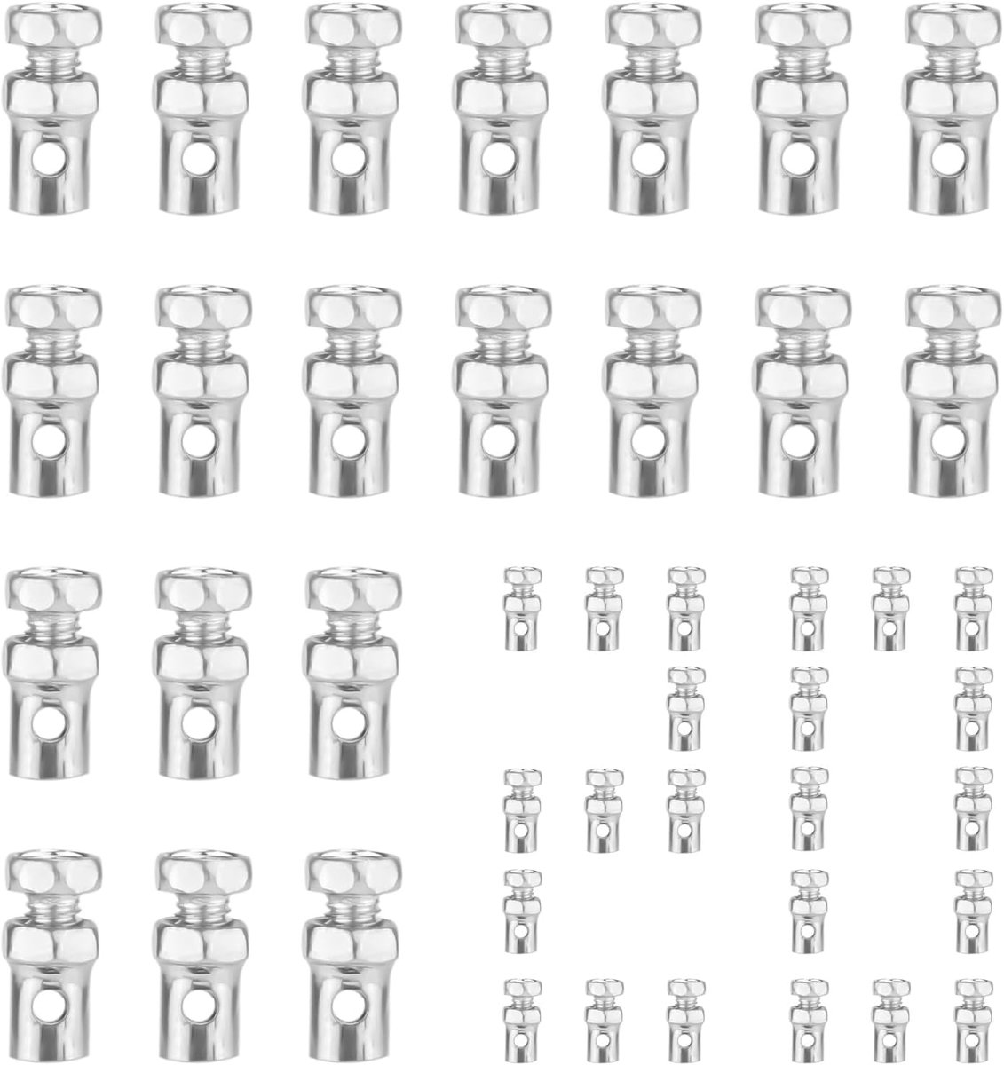 Throttle kabel eindstukken 20 stuks - universeel - zilverkleurig - voor motoren en fietsen - ShopVlot