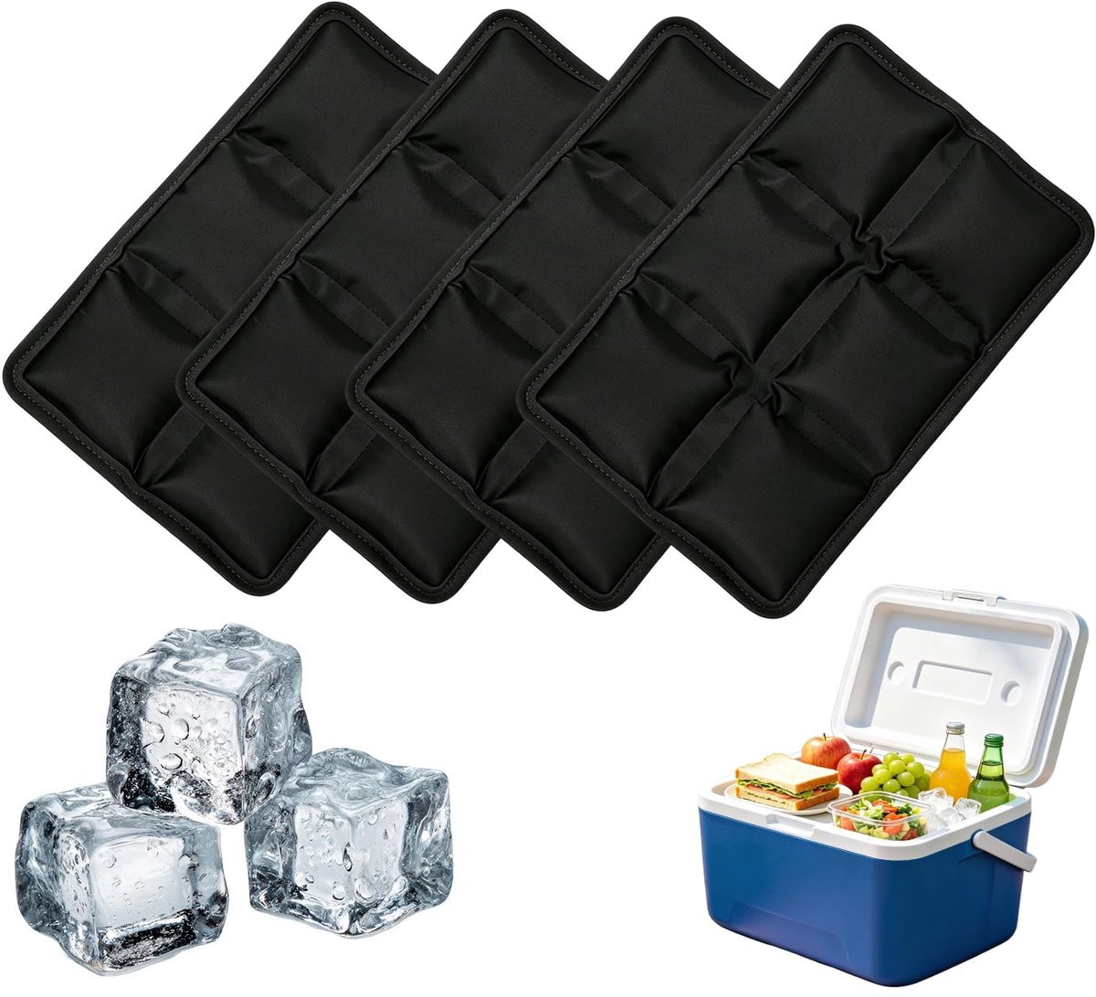 Koelaccu's 4 stuks - Mini-koelaccu's 18 x 11,5 cm - Herbruikbare koelpads - Ideaal voor onderweg - ShopVlot