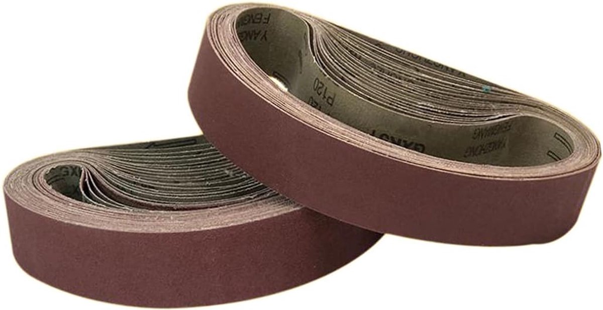 Schuurbanden 40 x 760 mm - Aluminium oxide - 15 stuks in diverse korrelgroottes - Ideaal voor metaal en hout - ShopVlot