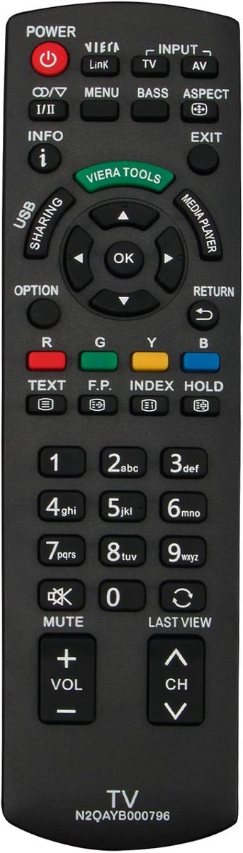 Afstandsbediening N2QAYB000796 - Compatibel met Panasonic 4K OLED TV - Eenvoudig in gebruik - Geen programmering nodig - ShopVlot