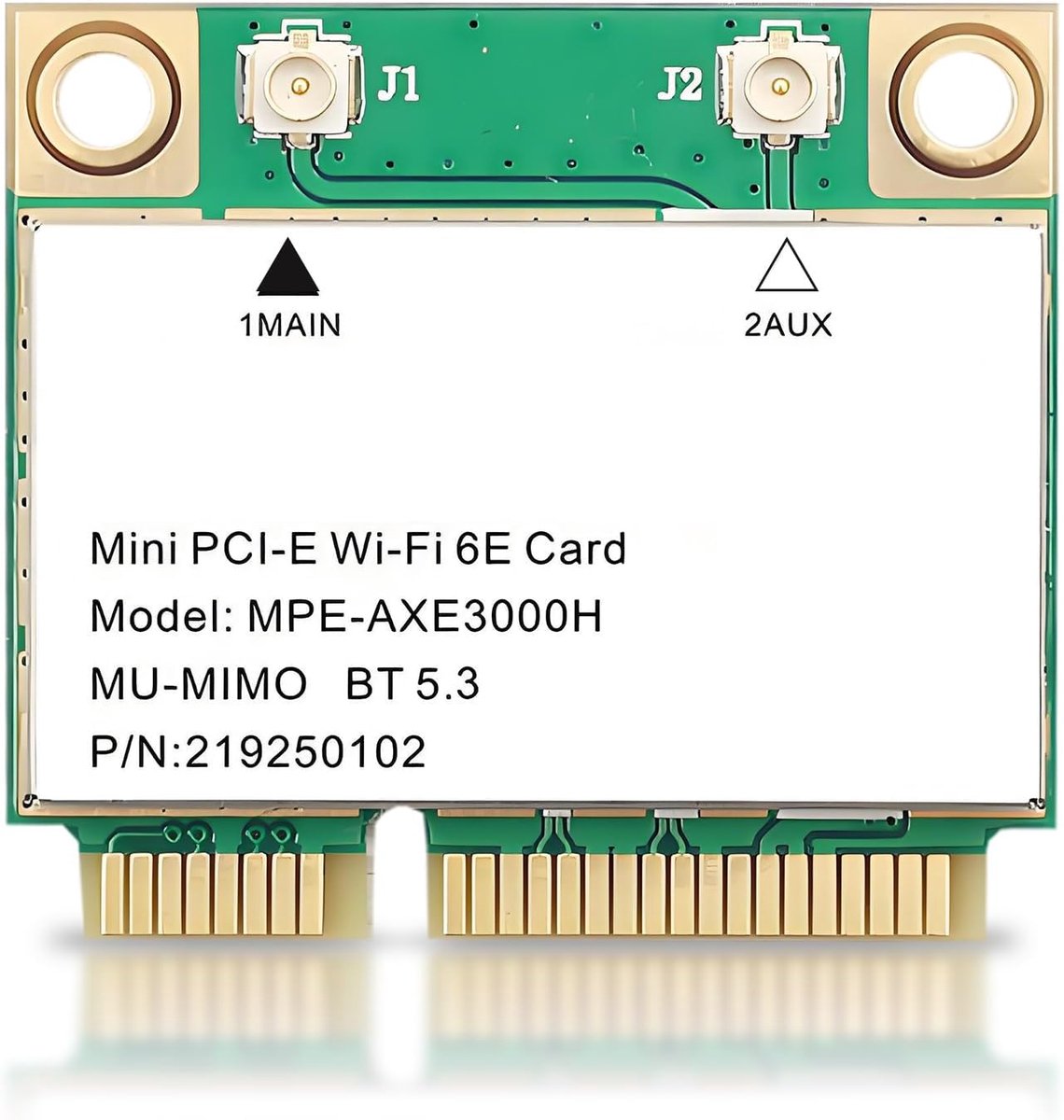 WiFi 6E Mini PCIe-kaart - Tri-Band WLAN met 5374 Mbit/s - AX210 chip met Bluetooth 5.3 - Verbeterde netwerkprestaties - ShopVlot