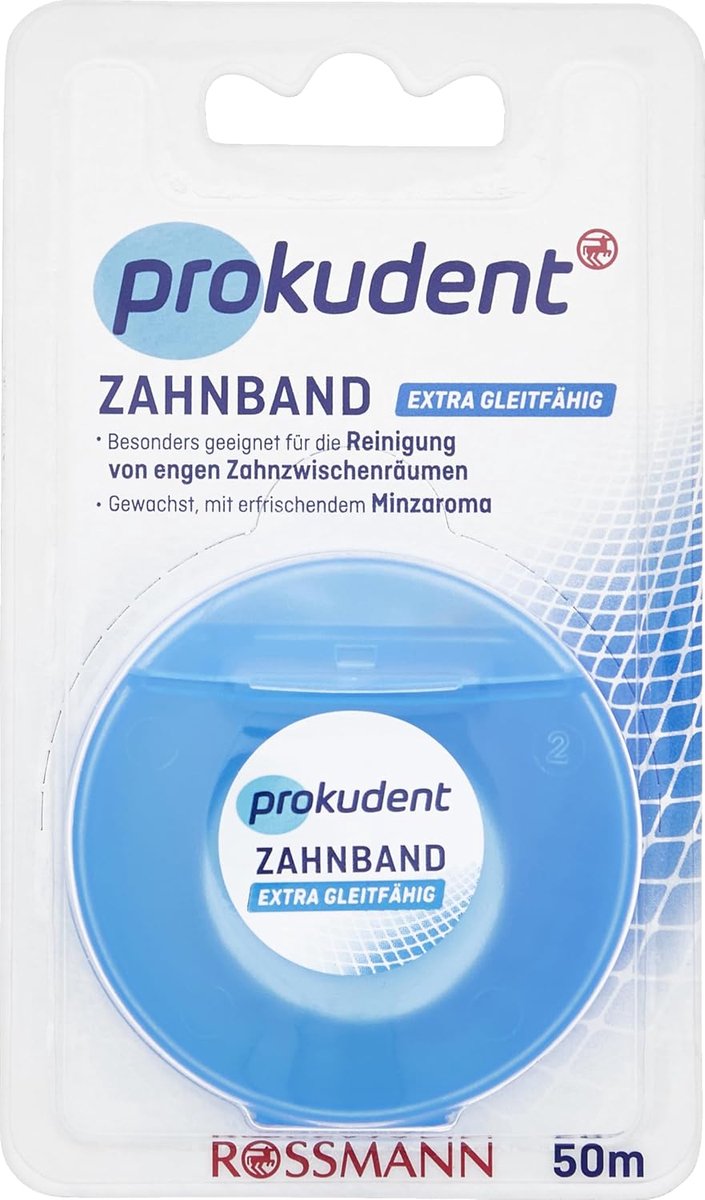 Tandband 50 m - extra glijdend - gewaxt - voor het reinigen van interdentale ruimtes - ShopVlot