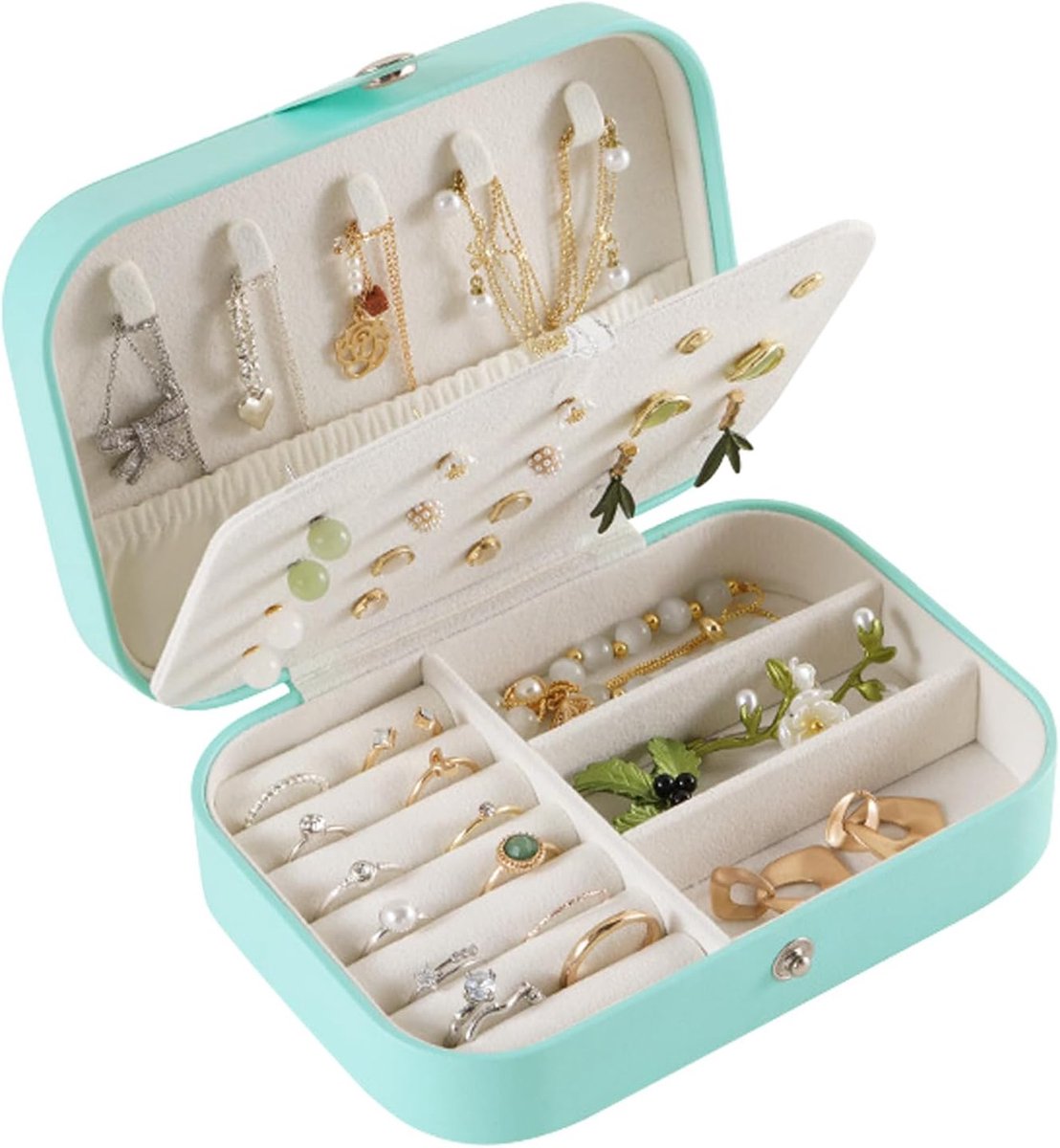Sieradenbox Klein - PU Leer - 2 Laags - Perfect voor Reizen - ShopVlot