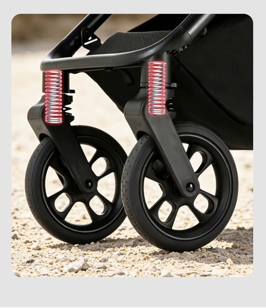 Deluxe 3-in-1 Kinderwagen met Autostoel en Reiswieg - Luxe Combikinderwagen - Vanaf Geboorte - Verstelbare Rugleuning - Inclusief Accessoires - Nieuw Model - Kleur Chocolade Bruin van Deluxe — afbeelding 5