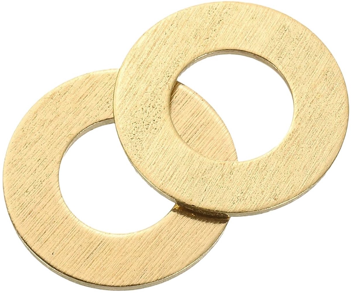 Set van 15 stuks sluitringen, M10 x 20 mm x 1 mm messing ringen, sluitringen, assortiment, platte borgringen, afdichtring, metalen ringen voor schroeven, bouten, moeren