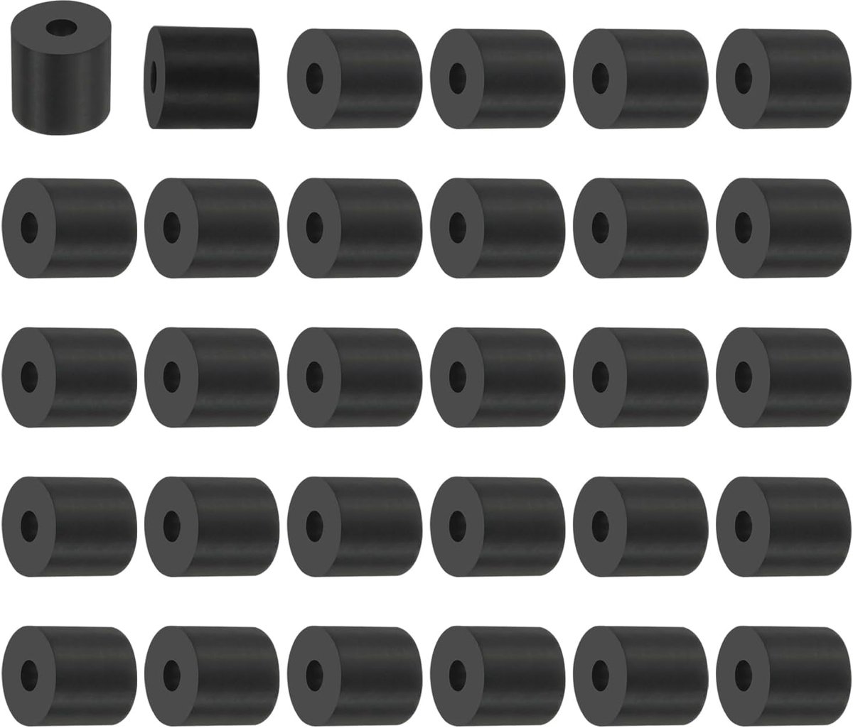 Multifunctionele rubberen spacers, 50 stuks, 0,5 x 0,8 inch Od x 0,6 inch T-isolatiepads, rond, neopreen, bussen, rubber, isolatie, afstandsschijven voor Hvac-bouten, accessoires