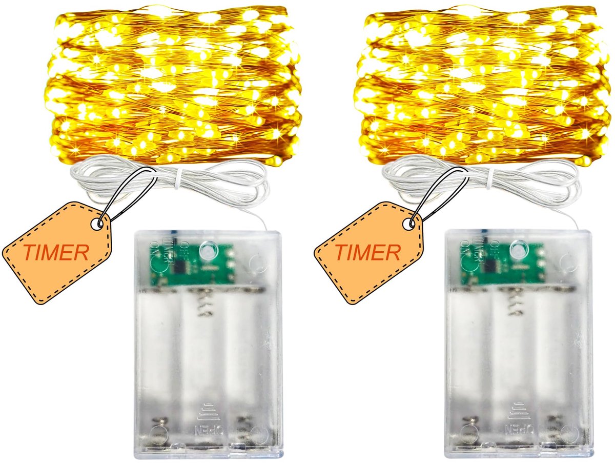 Lichtsnoer 20 leds - 5 meter - warmwit - ideaal voor sfeervolle decoratie - SnelShoppen