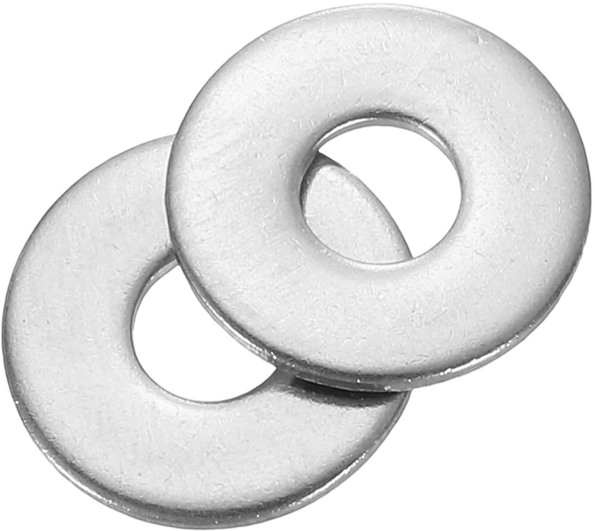 Platte sluitringen M4, roestvrij staal 304, 4,3 mm ID x 12 mm OD x 1 mm dikte voor schroefbouten, reparaties, keukens, winkels en buitenbouw, zilver