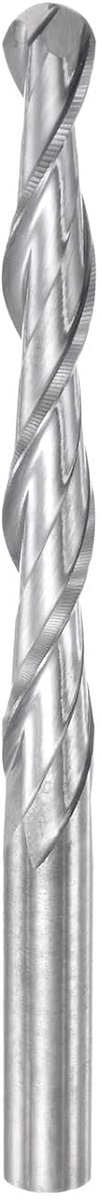 Sourcing map Kogelneus schachtfrees sneldraaistaal 2 fluiten spiraal upcut CNC frees voor sleuven 6 mm diameter 52 mm snijden 6 mm schacht