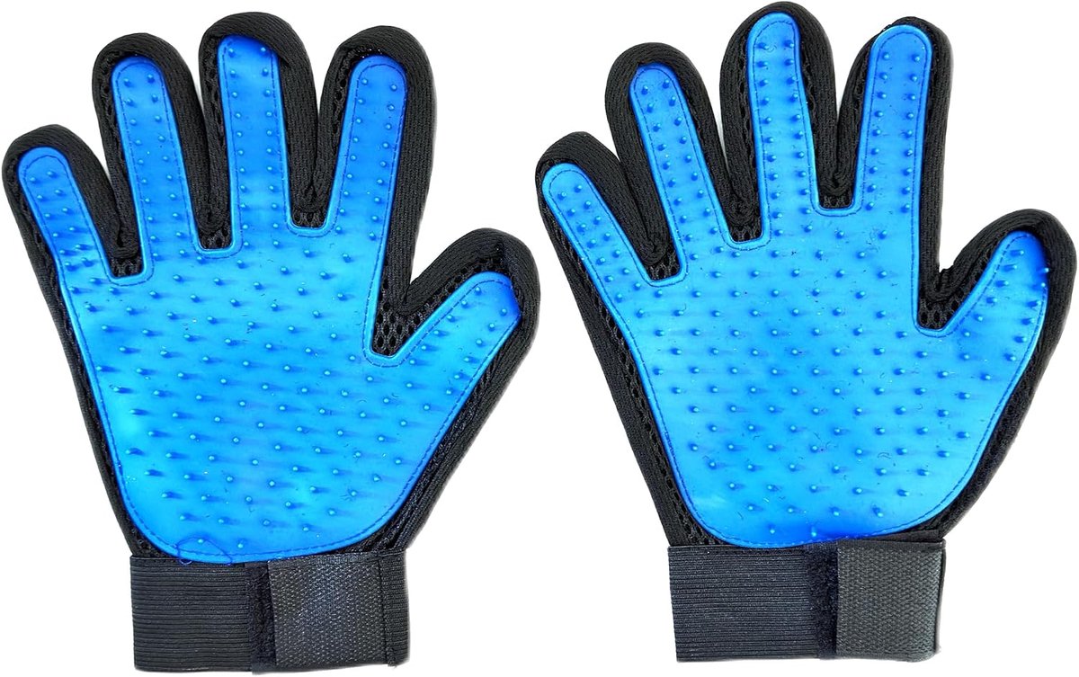 Handschoenen, massage huisdierverzorging, efficiënte ontharingshandschoenen, washandjes voor honden met lang en kort haar, honden, katten, paarden, 2 stuks rechts