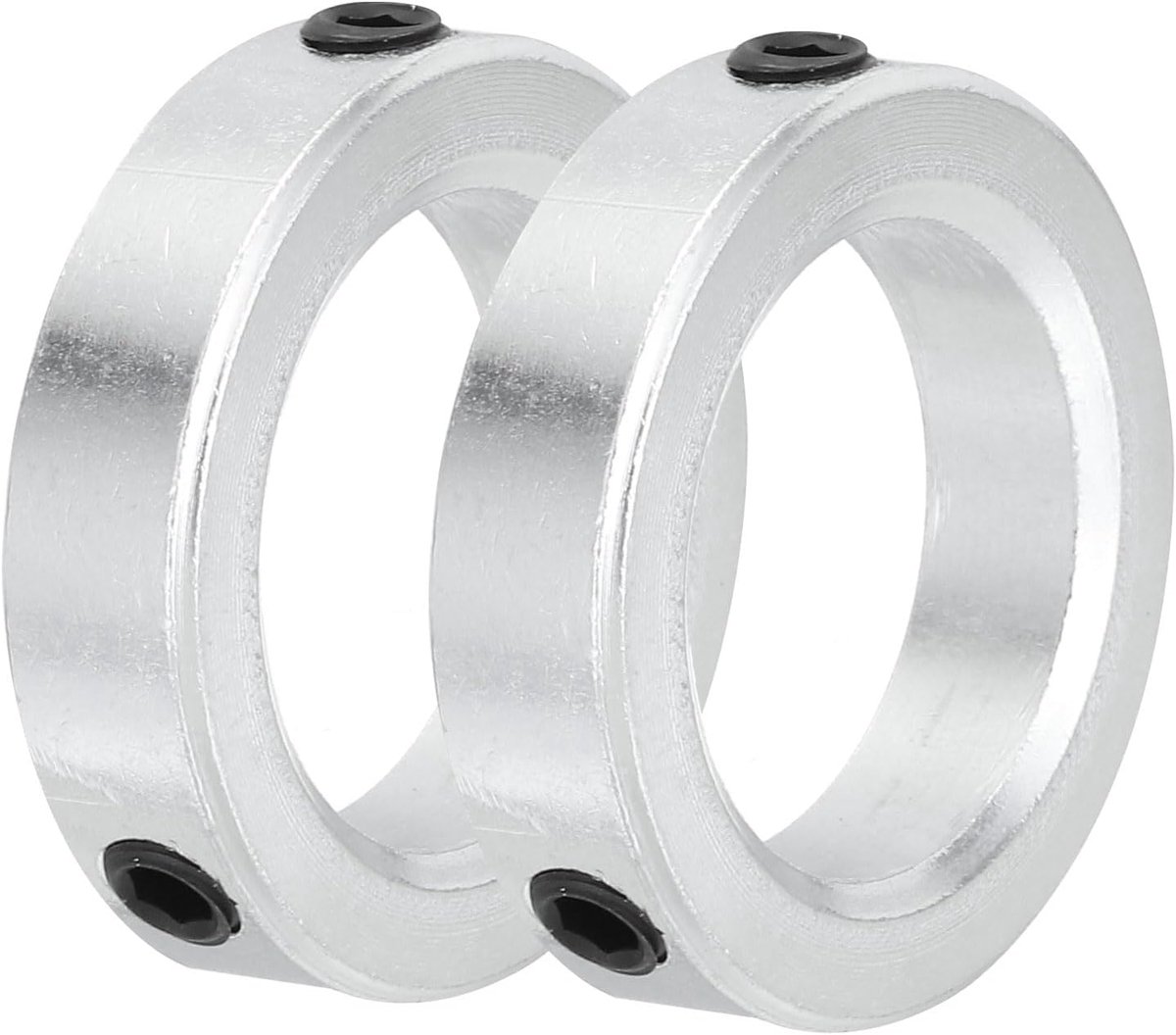 Golfring 1,3 inch boring verzinkt koolstofstaal klemring met schroefdraad zilver 2 stuks