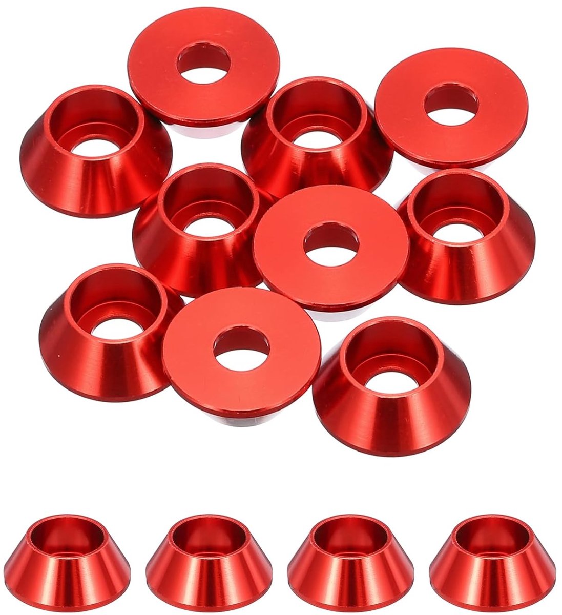 Sluitringen conisch M6, afdichtingen van geanodiseerd aluminium afdichtingen sluitring kop kop schroef Rc/Fpv/PC/drone/mechanische accessoires modelonderdelen, Pz10 (donkerrood)
