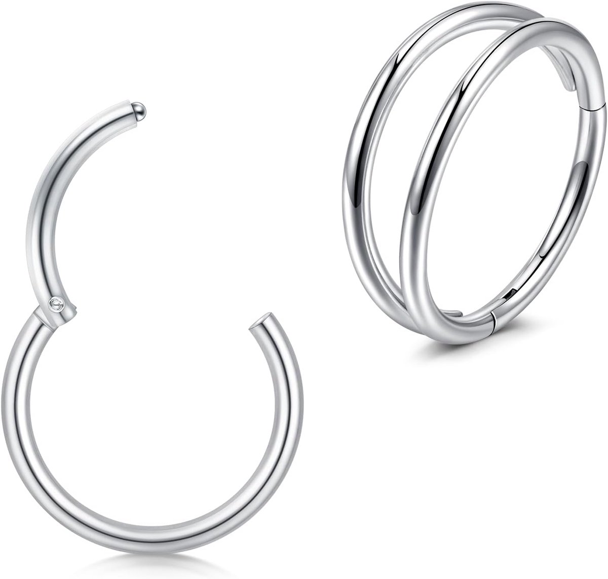 2 stuks neuspiercings ring helix piercings piercing oor septum piercing neusring piercing oorpiercing conch kraakbeen piercing ring zilver goud zwart 16g 18g 20g