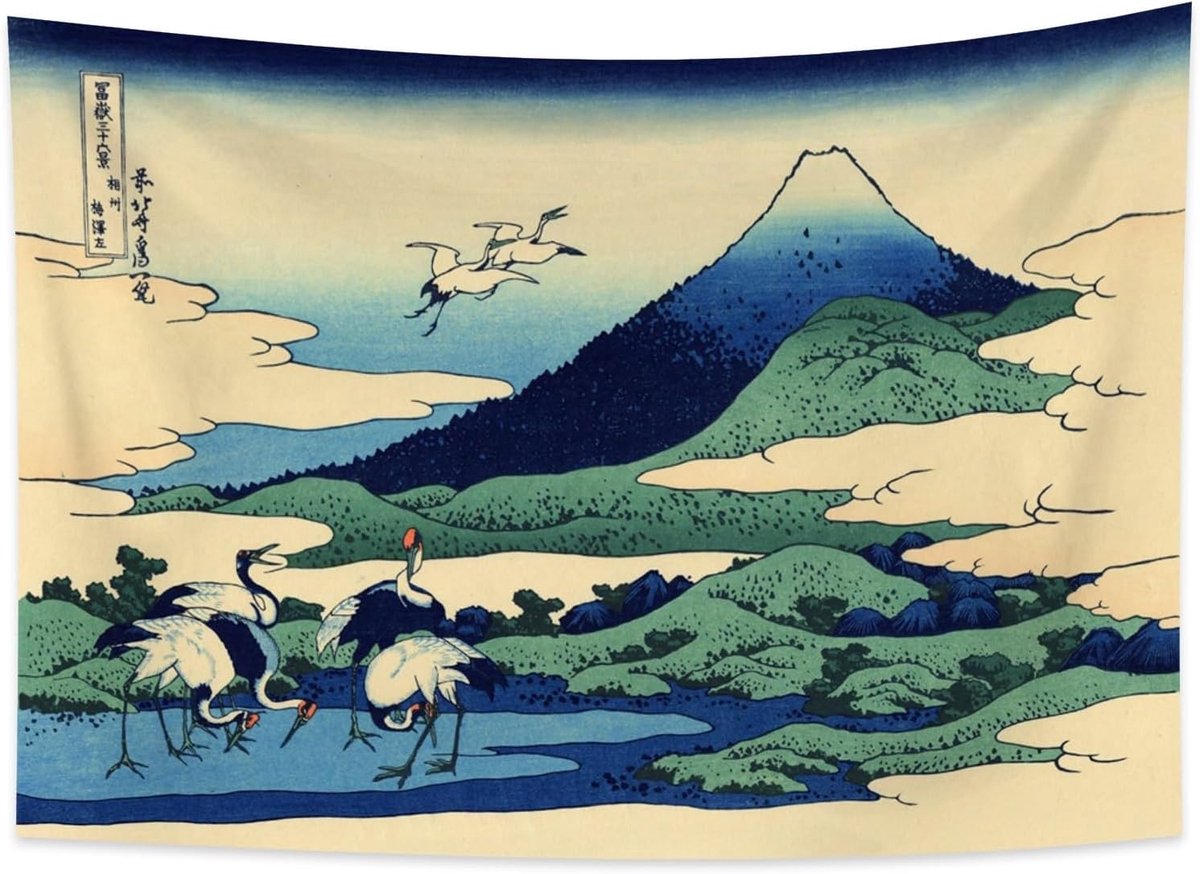 100x70cm Ukiyo-e Tapijtwerk Mount Fuji 36 weergaven Kamer Wandkleden Umezawa in de provincie Sagami Landschap Muur kunst Japans Traditioneel Schilderen Toyo-stijl Wandtapijten
