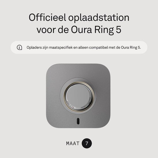 Ring 5 - Standaard oplader - Maat 7 - Oplaadstation en USB-C-kabel - Laadt de Oura Ring 5 voor 6-9 dagen op van ring — afbeelding 3