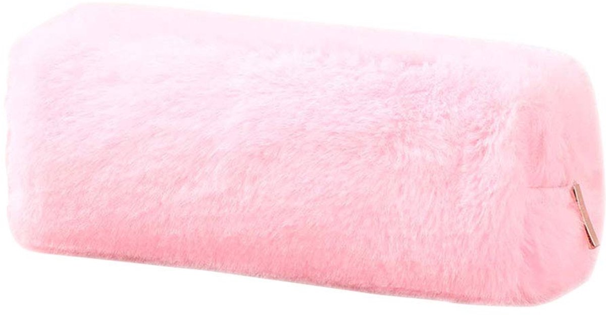 Pluchen etui lichtroze - schattig design - voor tieners en studenten - ideaal voor schoolspullen - SnelShoppen