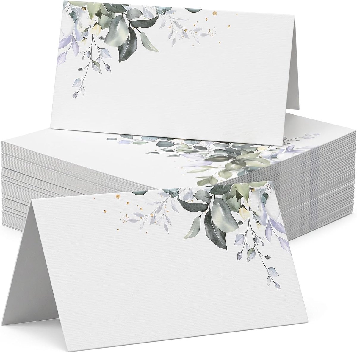 60 STKS Wildflower Place Cards voor Lijst die Lege Naamkaarten plaatsen | Bloemen Zitplaatsen Kaarten Papier Tent Naam Kaarten Voor Bruiloft Receptie Bruids Douche Banket Buffet Diner Feesten Decor