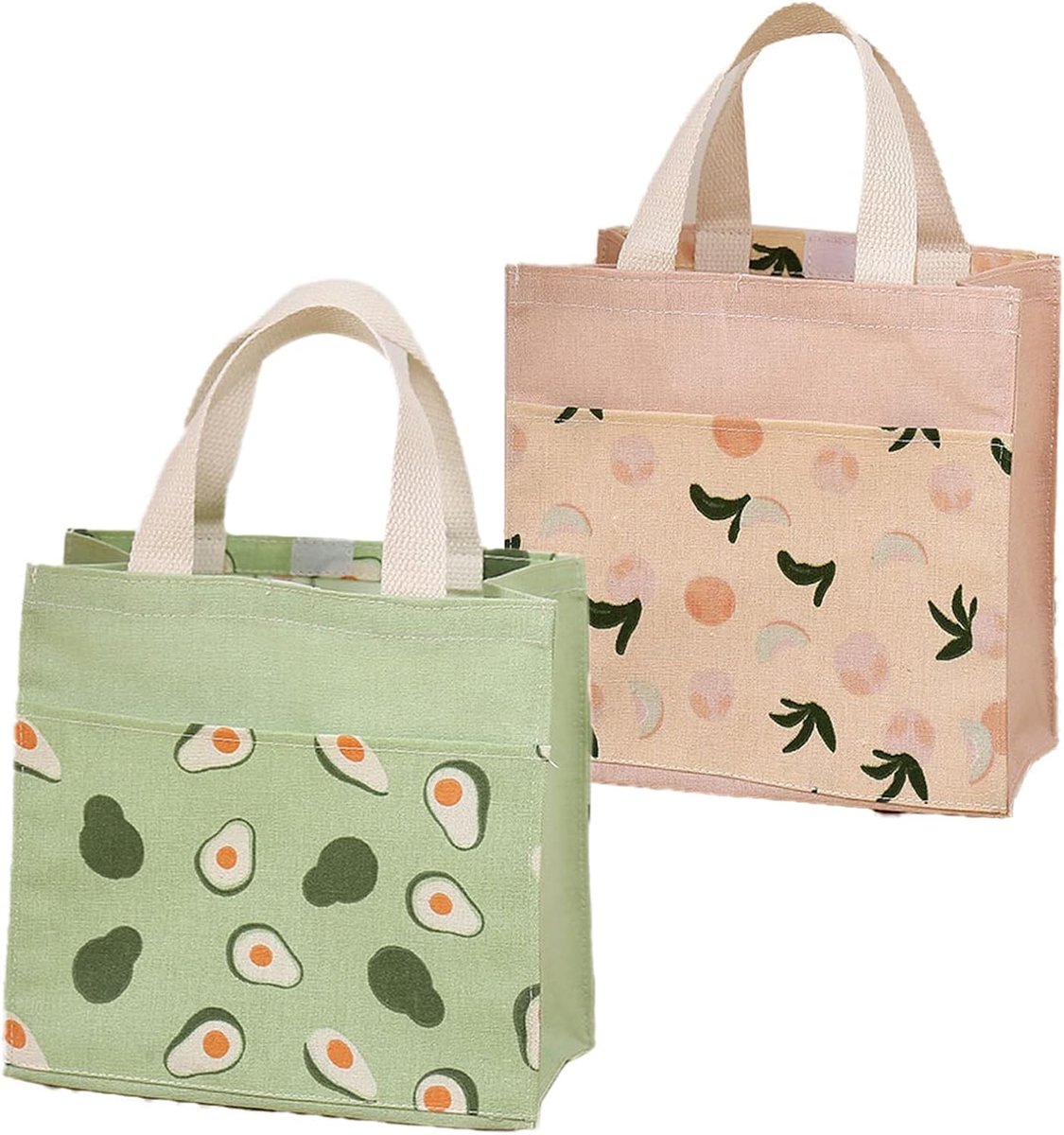 Stoffen Tassen Klein 22x22cm - Opvouwbare Boodschappentas - Katoenen Draagtassen - Ideaal voor Vrouwen en Meisjes - SnelShoppen