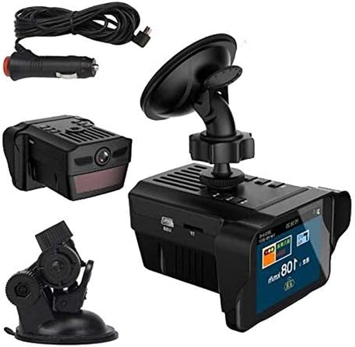 Auto DVR Camera - Dash Cam Recorder - Veilig Rijden - Ingebouwde Radardetector - Niet gespecificeerd - Zwart