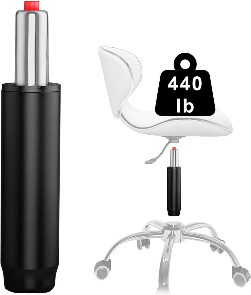 Gaslift voor bureaustoel, 270-390 mm, draagvermogen 200 kg, in hoogte verstelbaar, zwart gelegeerd staal, kantoorgebruik, in hoogte verstelbaar