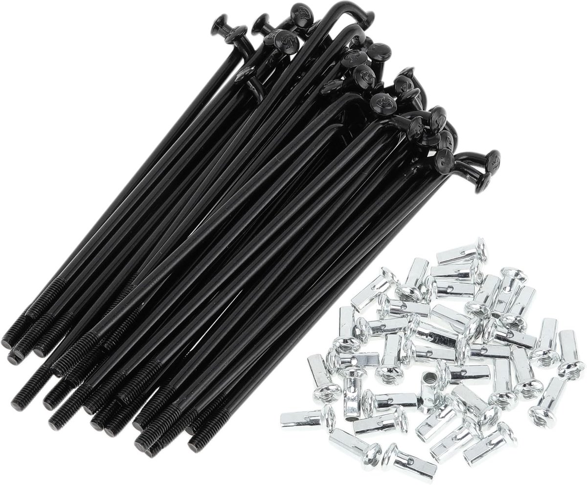 Spaken 12G 85mm Lengte Fiets Wiel Spaken Zwart Carbon Staal