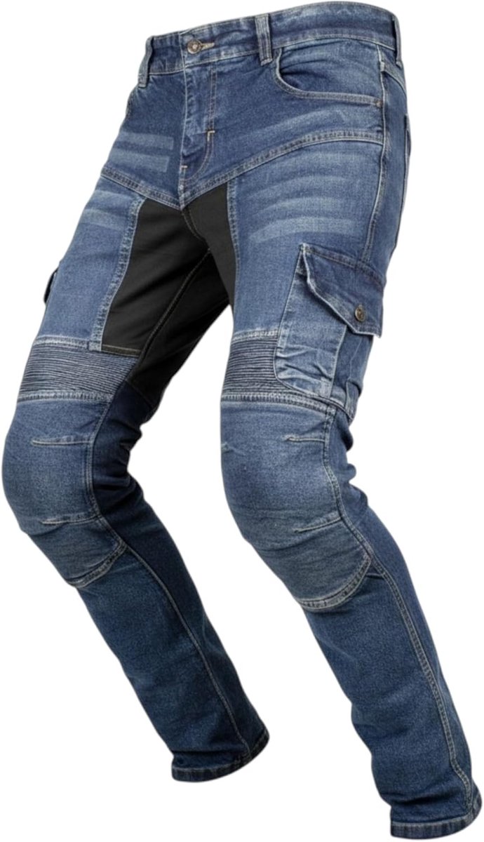 Motorjeans met beschermers, cargo biker jeans
