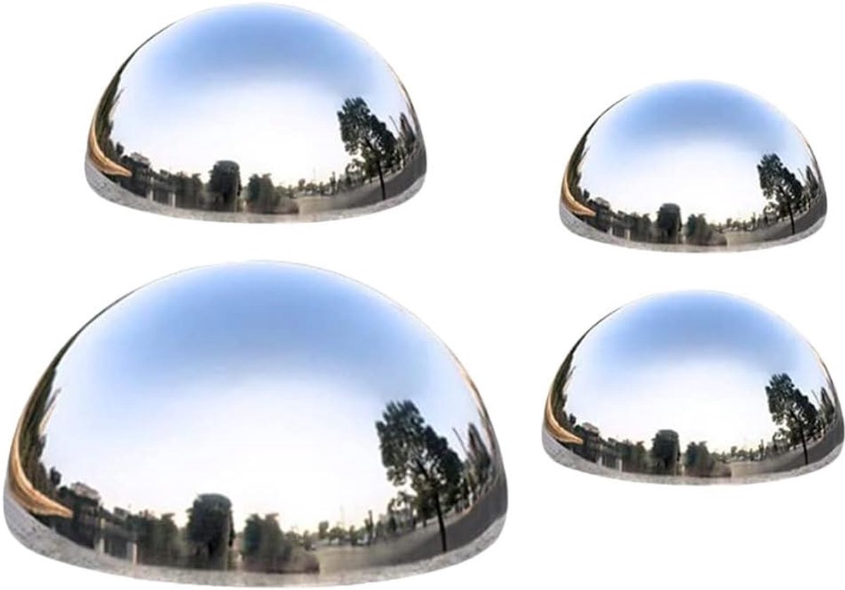 Roestvrij stalen spiegel 4 stuks tuin halfronde spiegel halve bol tuin bal reflecterende ballen voor buitendecoratie