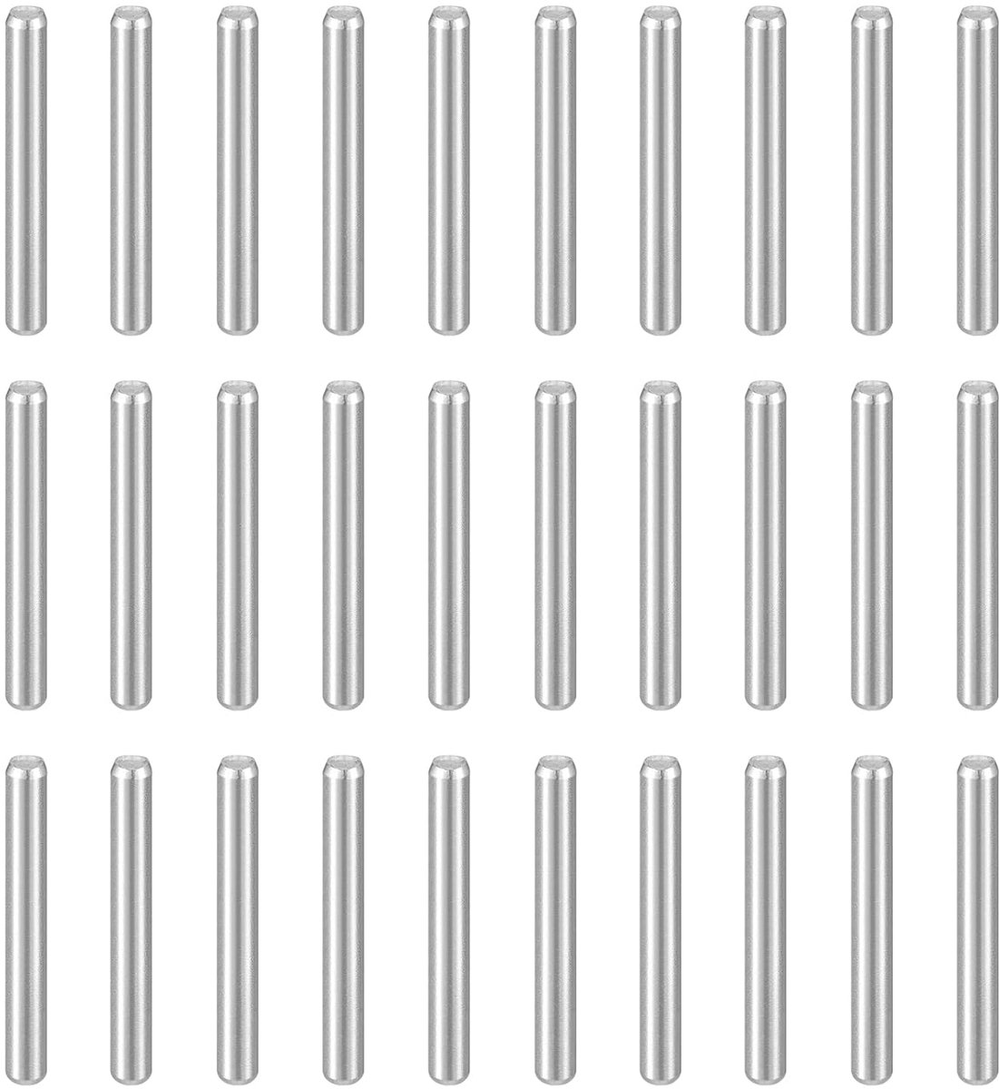 50 cilindrische pennen M2 x 16 mm 304 roestvrij staal voor planken, metaal, meubels, doe-het-zelf, zilver