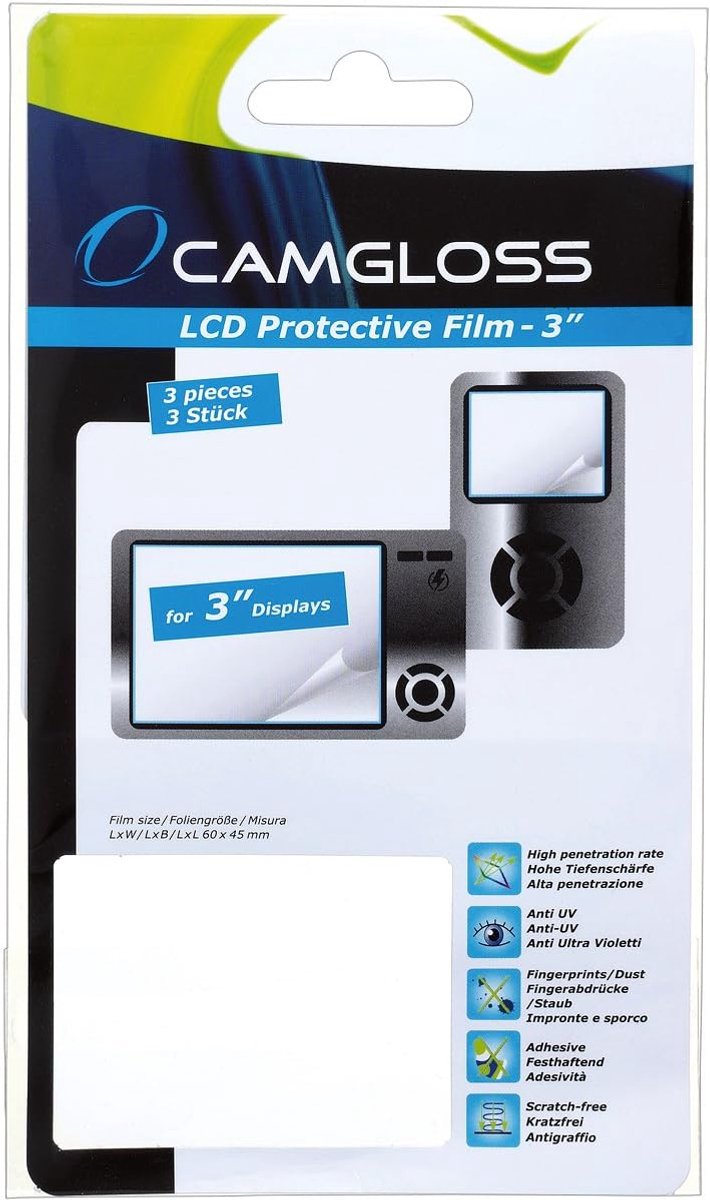 Screen protector 3" LCD displays - 3 stuks - krasbestendig - beschermt scherm tegen schade - SnelShoppen