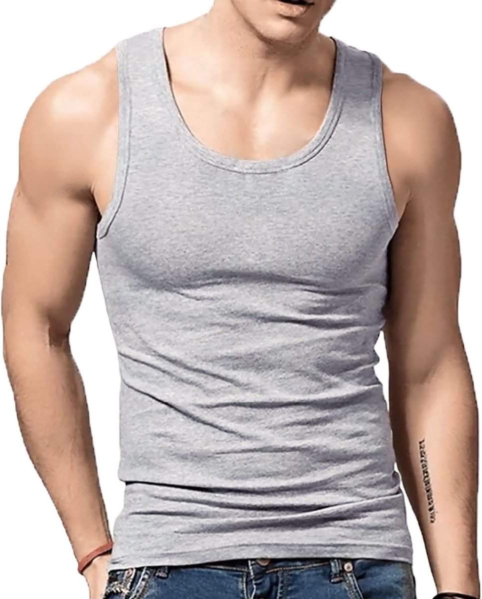 Katoenen tanktop, gym, spieropbouw, fitness