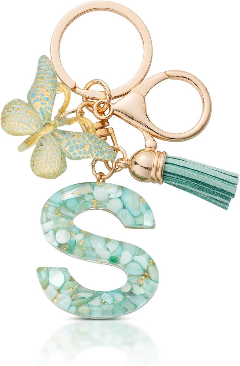 Sleutelhanger met Letter Alphabet Vrouwen Begin Letters Geschenken Dames