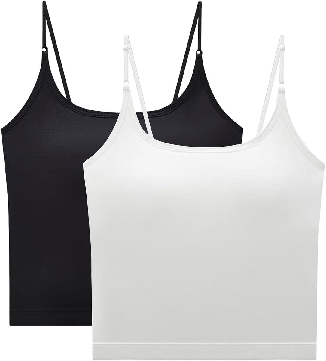 2 stuks camisole top spaghettibandjes katoen crop tank tops voor vrouwen en meisjes