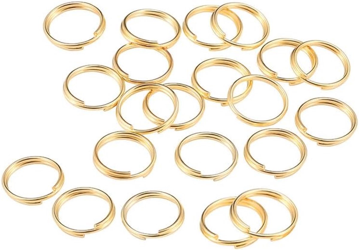 1 verpakking splitringen, 8 mm zilveren springringen, metalen sleutelring hoepel voor het maken van sieraden, doe-het-zelf kunst, ongeveer 200 stuks (20 mm)