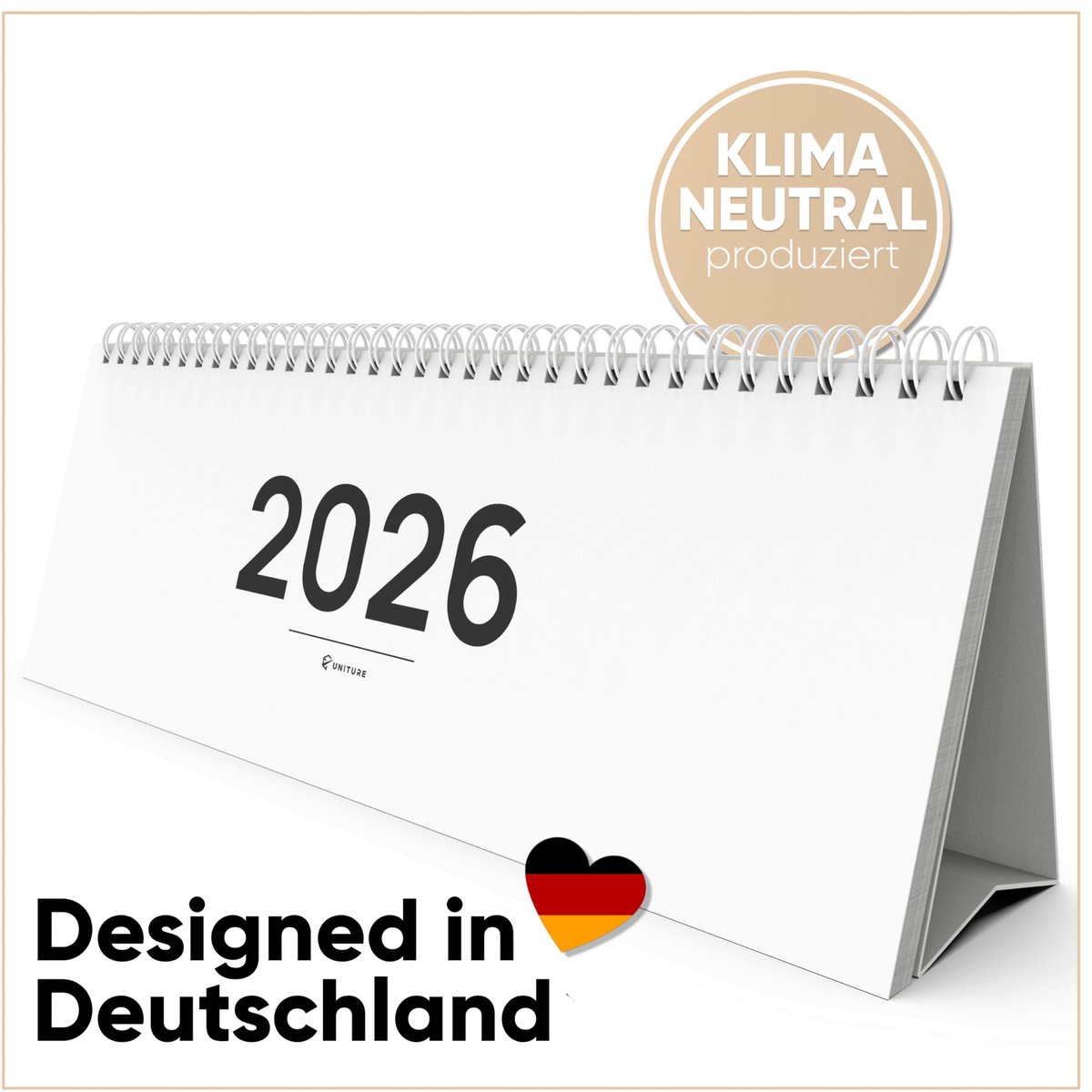 Tafelkalender 2026 liggend - Bureau tafelkalender - Weekkalender met maandoverzicht - Organiseer je jaar - SnelShoppen