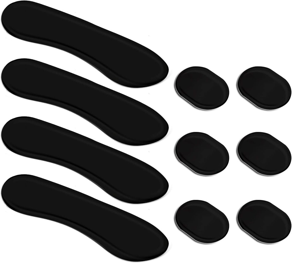 10 Stuks Drum Dampener Pads, Soft Silicone Ovaal en Long Strip Drum Gel Demper Drum Dampening Pads Toonregeling voor Drums Head Cymbal (Zwart)