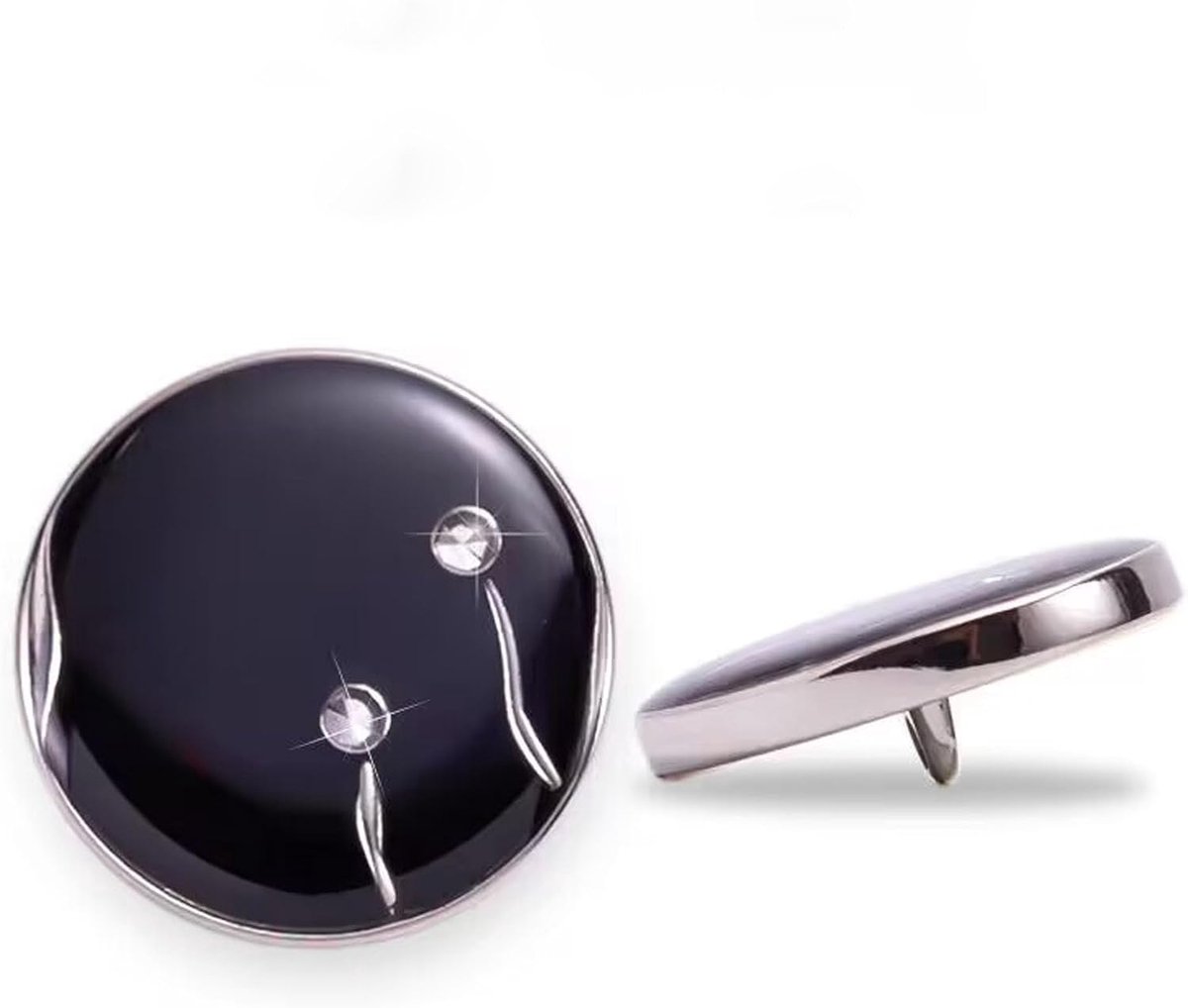 Knopen Zwart Voor Het Zilver Naaien van Metaal met Strass (D10 20 mm)