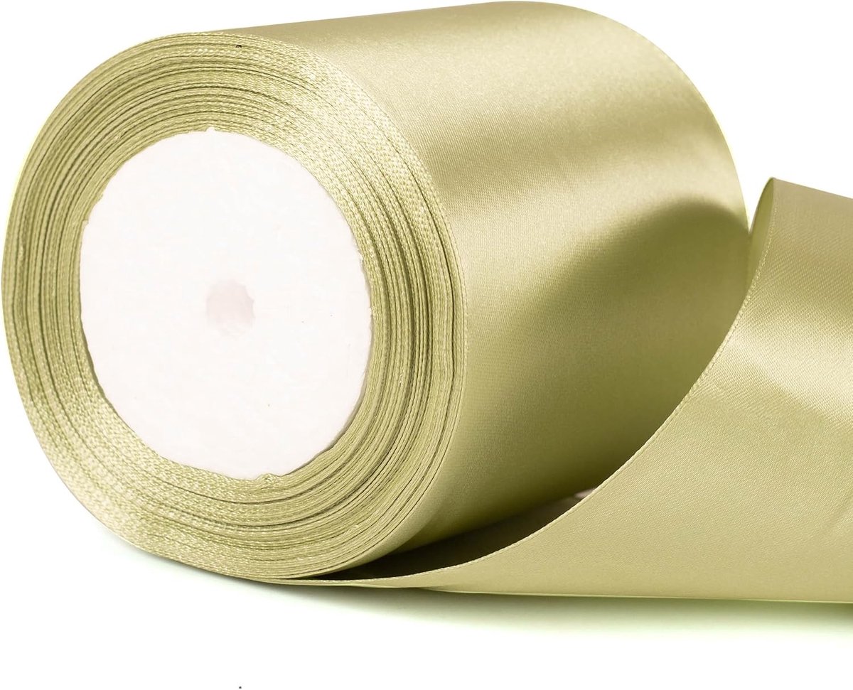22 m x 10 cm breed saliegroen lint, 10 cm dik Morandi groen bruiloft auto lint voor cadeauverpakking bruiloft Xmas verjaardagscadeau taart haarstrik bloemist boeket ambachten decoraties